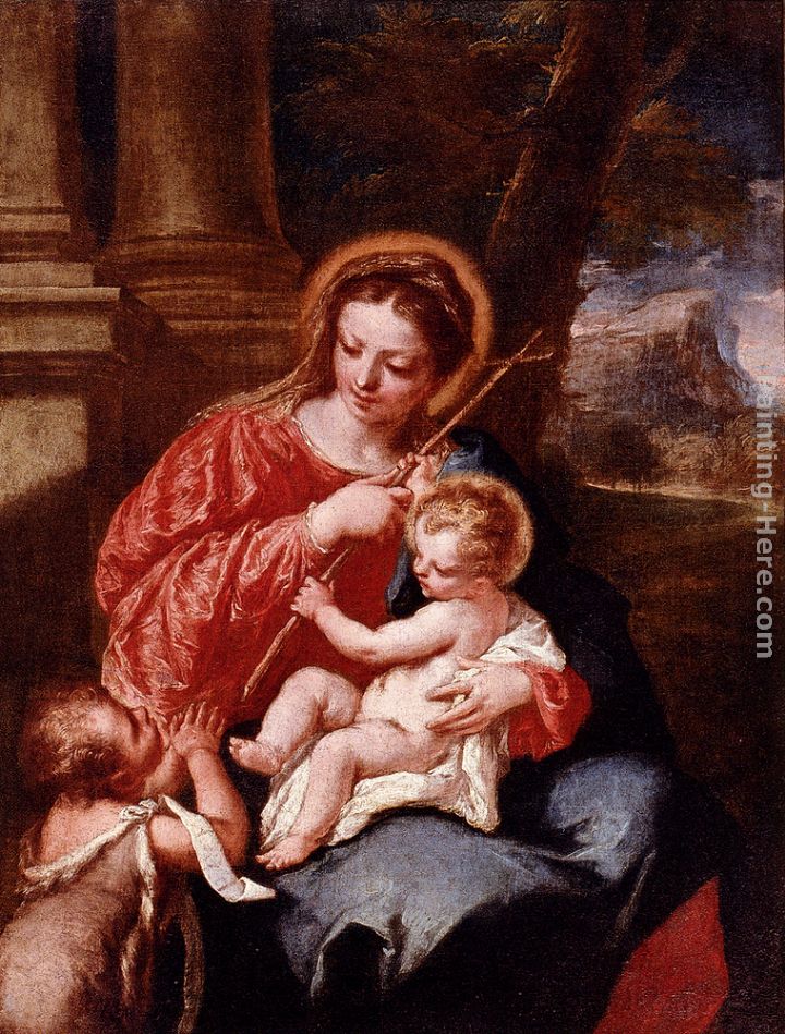 Madonna And Child With Saint John The Baptist painting - Giovanni Antonio Guardi Madonna And Child With Saint John The Baptist art painting